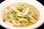 抱腌菜边笋烧毛豆