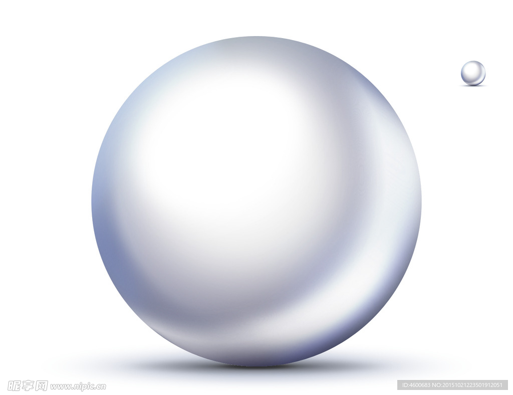 闪亮的白色珍珠光泽圆球