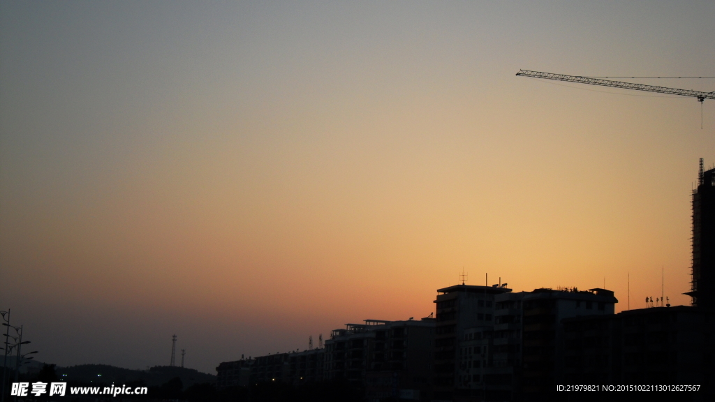 夕阳-城市