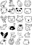 动物 矢量 线条画