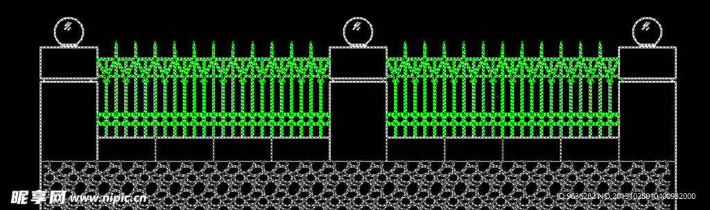 精美铁艺栏杆围墙CDR图