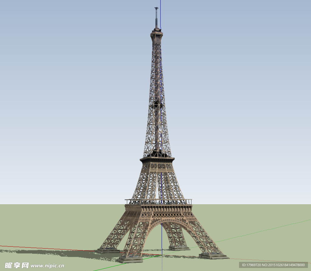 sketchup制作埃菲尔铁塔