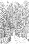 刺垒城市漫画线稿