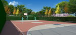 园林景观篮球场效果图