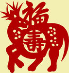 福禄寿吉祥鹿剪纸纹样