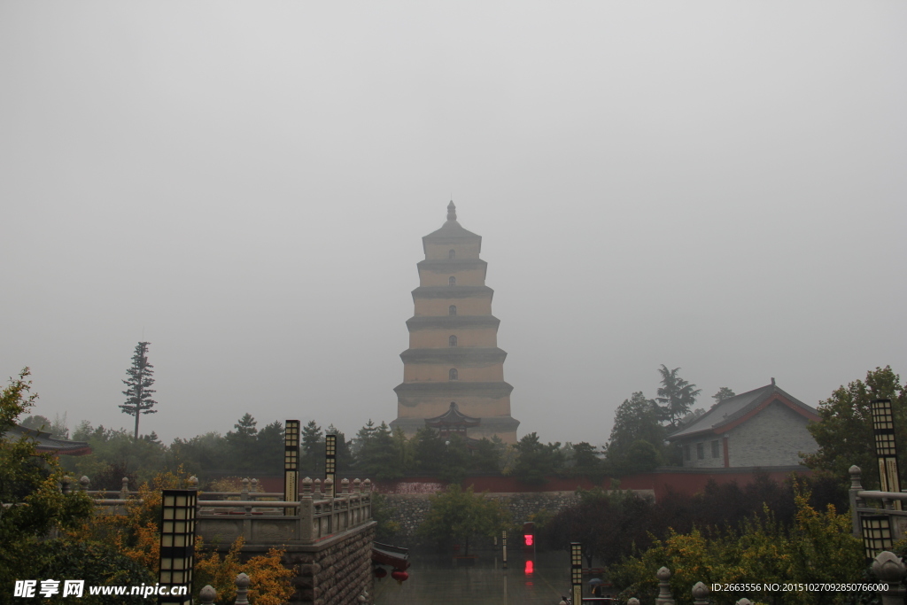 西安大慈恩寺玄奘纪念馆大雁塔