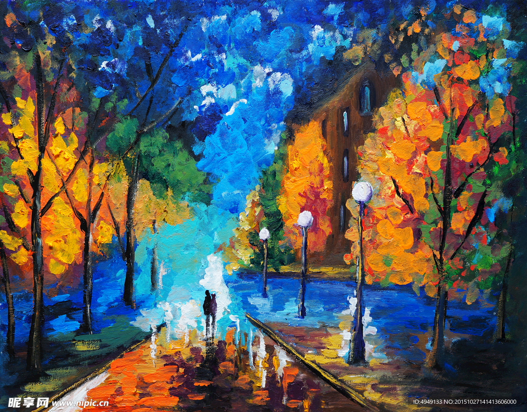 水彩画  风景油画