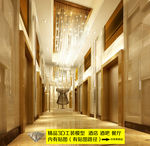 酒店过道3D效果图模型