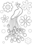 孔雀线稿图花朵