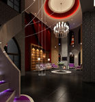 酒店休息区3D效果图模型