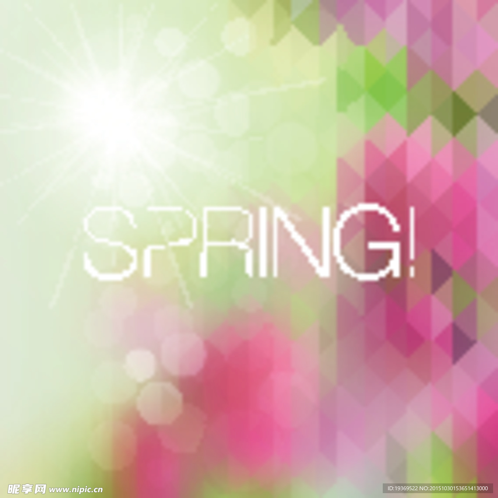 春季马赛克背景矢量素材