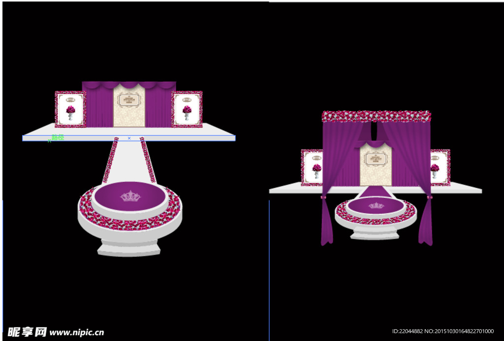 紫色婚礼效果图