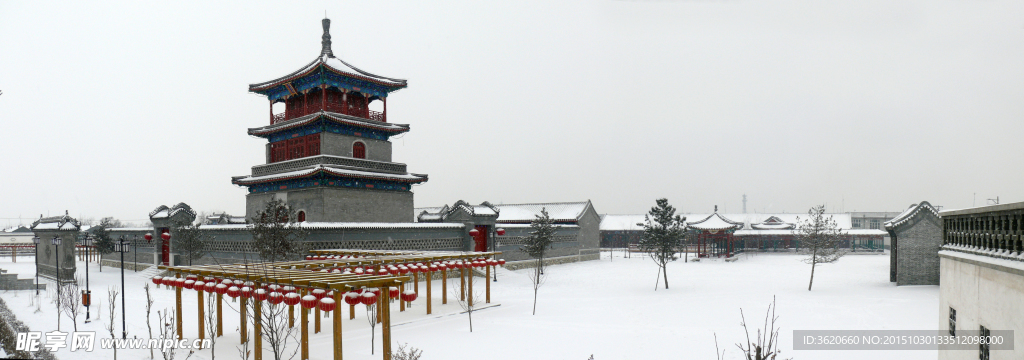 胜芳文昌阁雪景