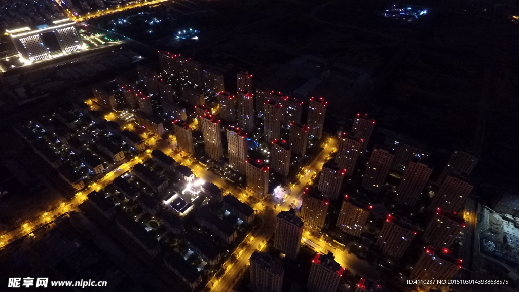 航拍大连钻石湾夜景