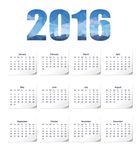 2016 年蓝色炫彩日历