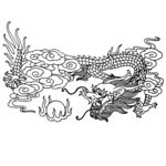 中国龙凤纹 古典龙凤纹 龙纹底