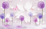 3D花蒲公英背景墙BABY壁画