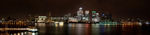 金丝雀码头全景的夜晚全景