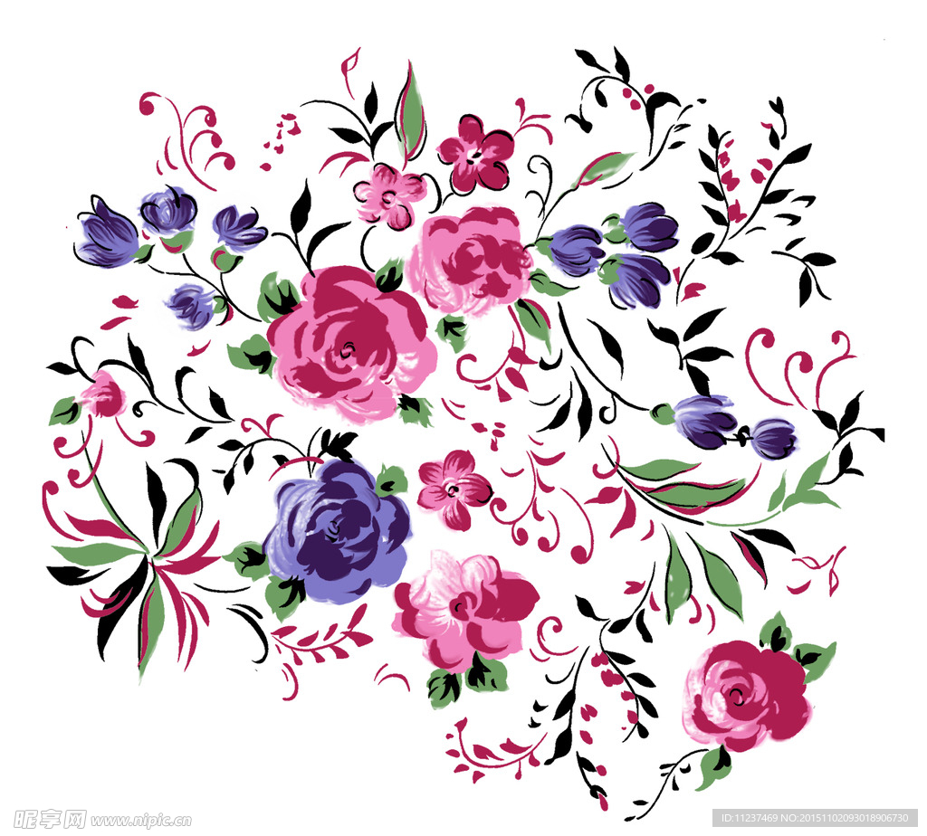 长叶花纹