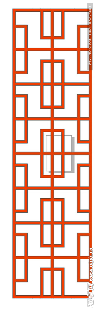 中式花格原大高清矢量图