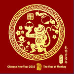 剪纸猴子
