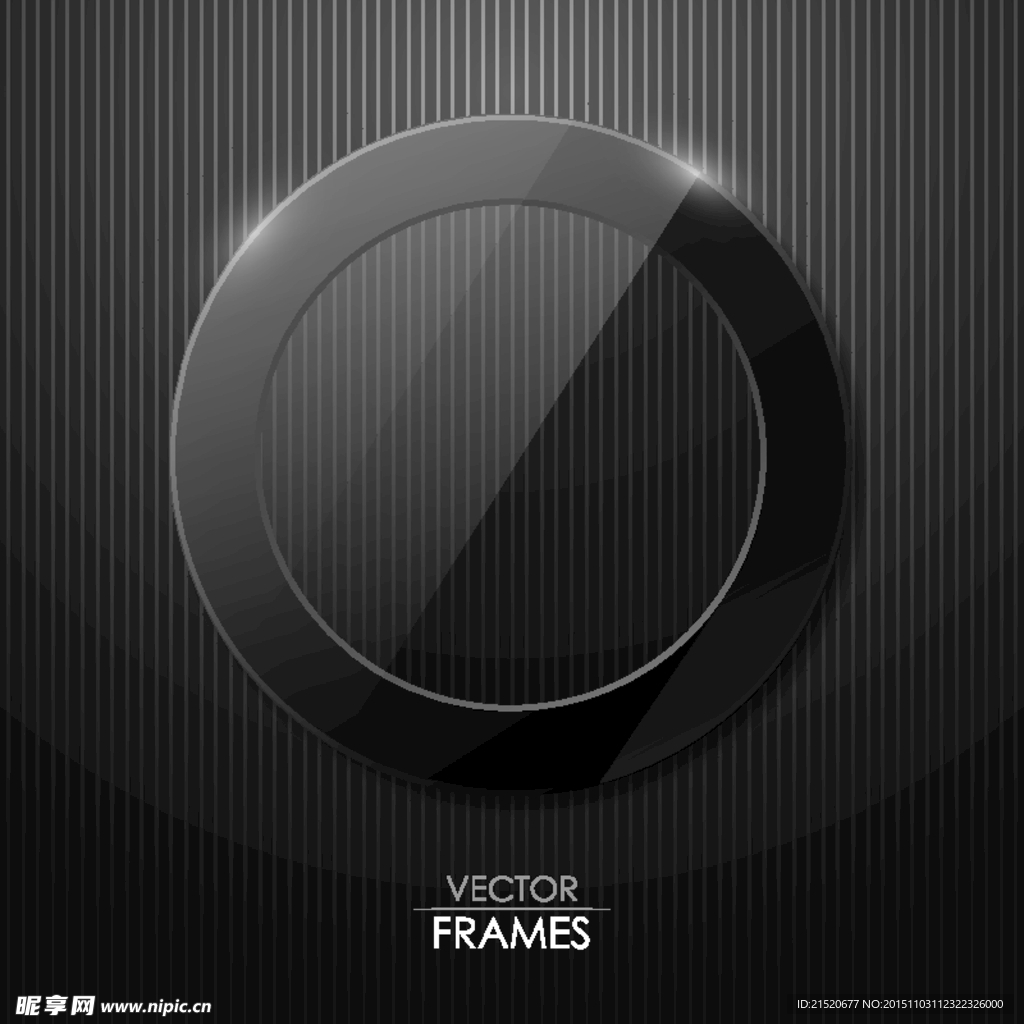 黑色圆形透明框