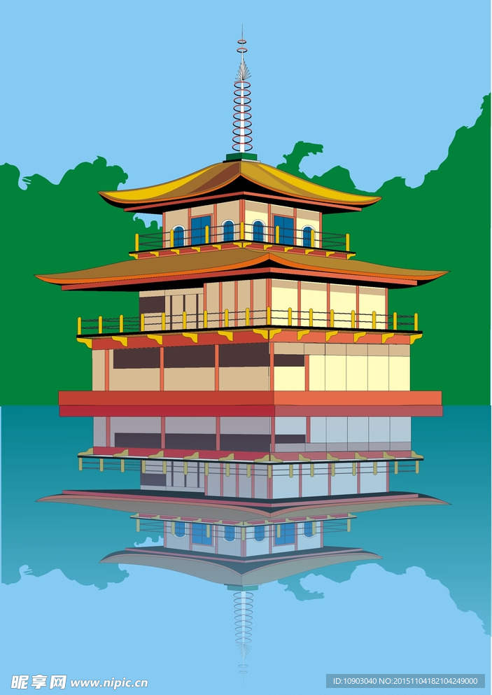凉亭  彩画设计