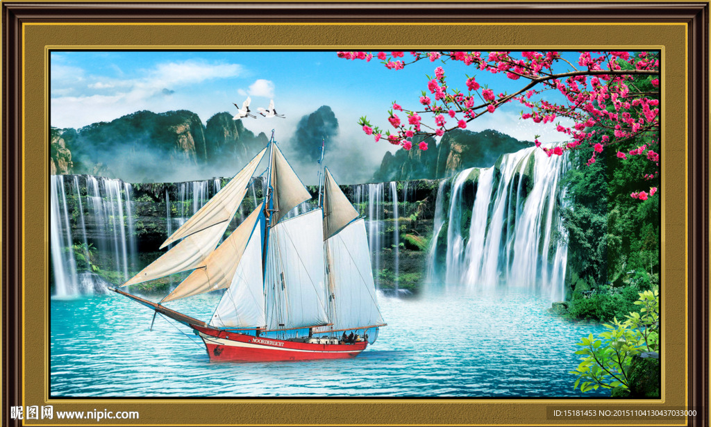 山水风景 一帆顺风