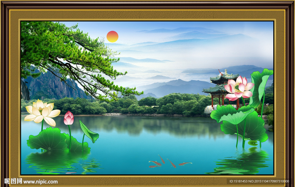 山水风景 荷花