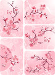 粉色桃花矢量素材