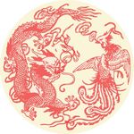 龙凤呈祥传统剪纸纹样