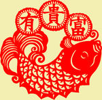 富贵有余传统剪纸纹样