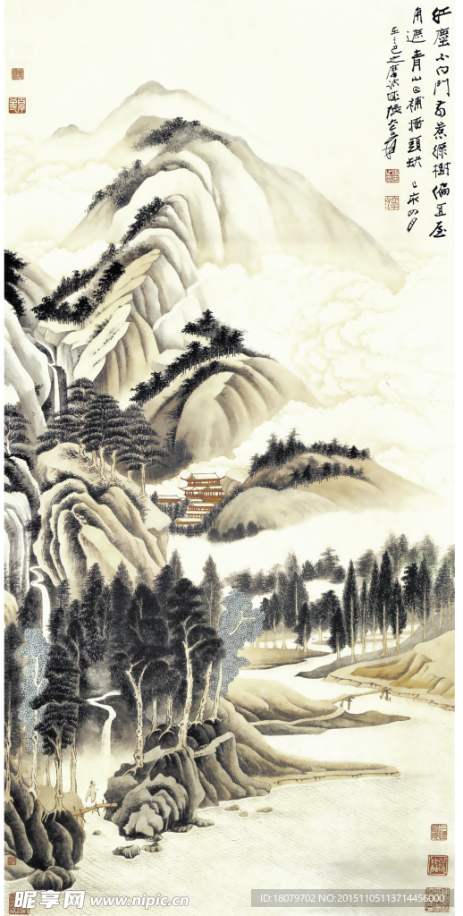 仿古山水