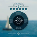 模糊海洋帆船背景