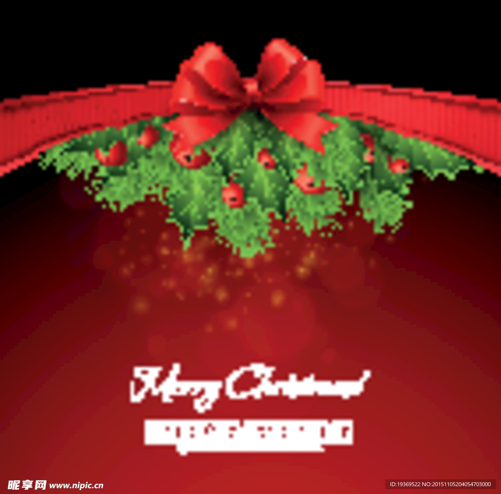 圣诞节丝带槲寄生背景矢量素材