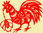 公鸡与蝎子剪纸