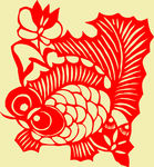 水泡眼金鱼窗花剪纸纹样
