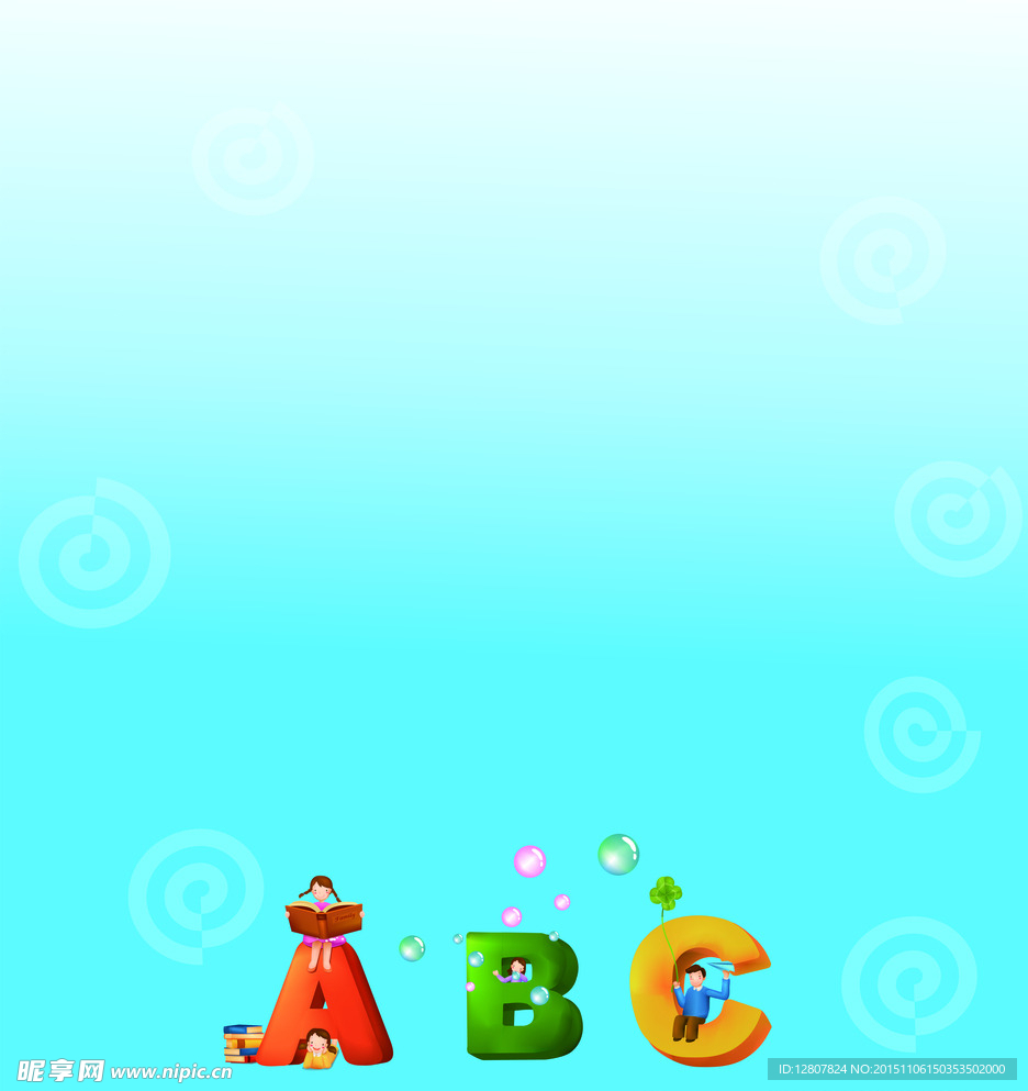 ABC蓝色可爱背景