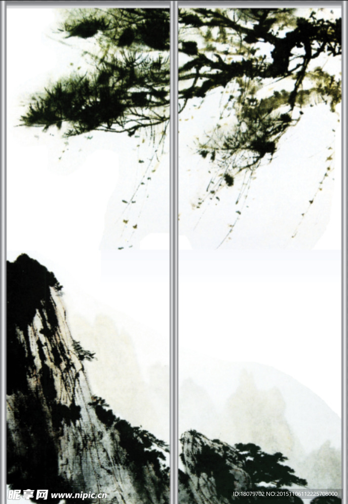 山水移门图案