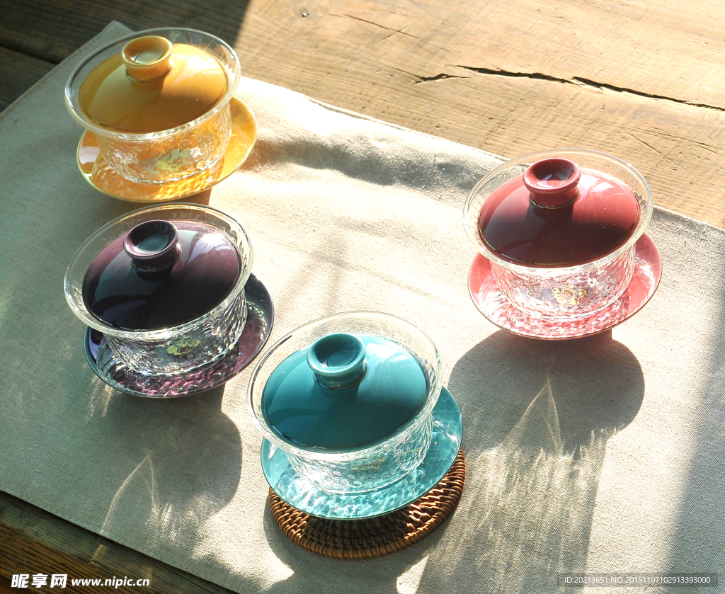 玻璃盖碗 陶瓷茶具 时尚茶具