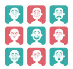 光头男子头像矢量图