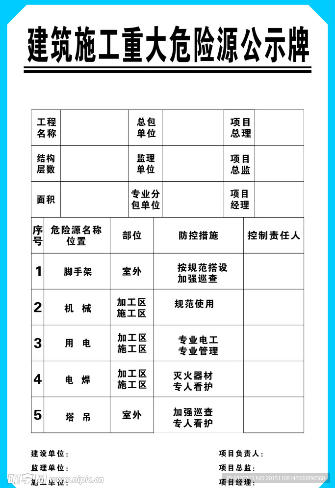 重大危险源公示牌