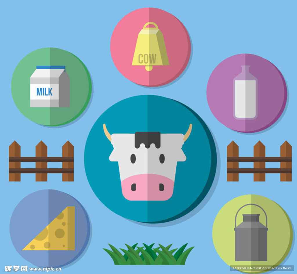 牧场奶牛元素