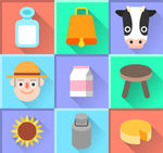 创意奶牛元素图标矢量图