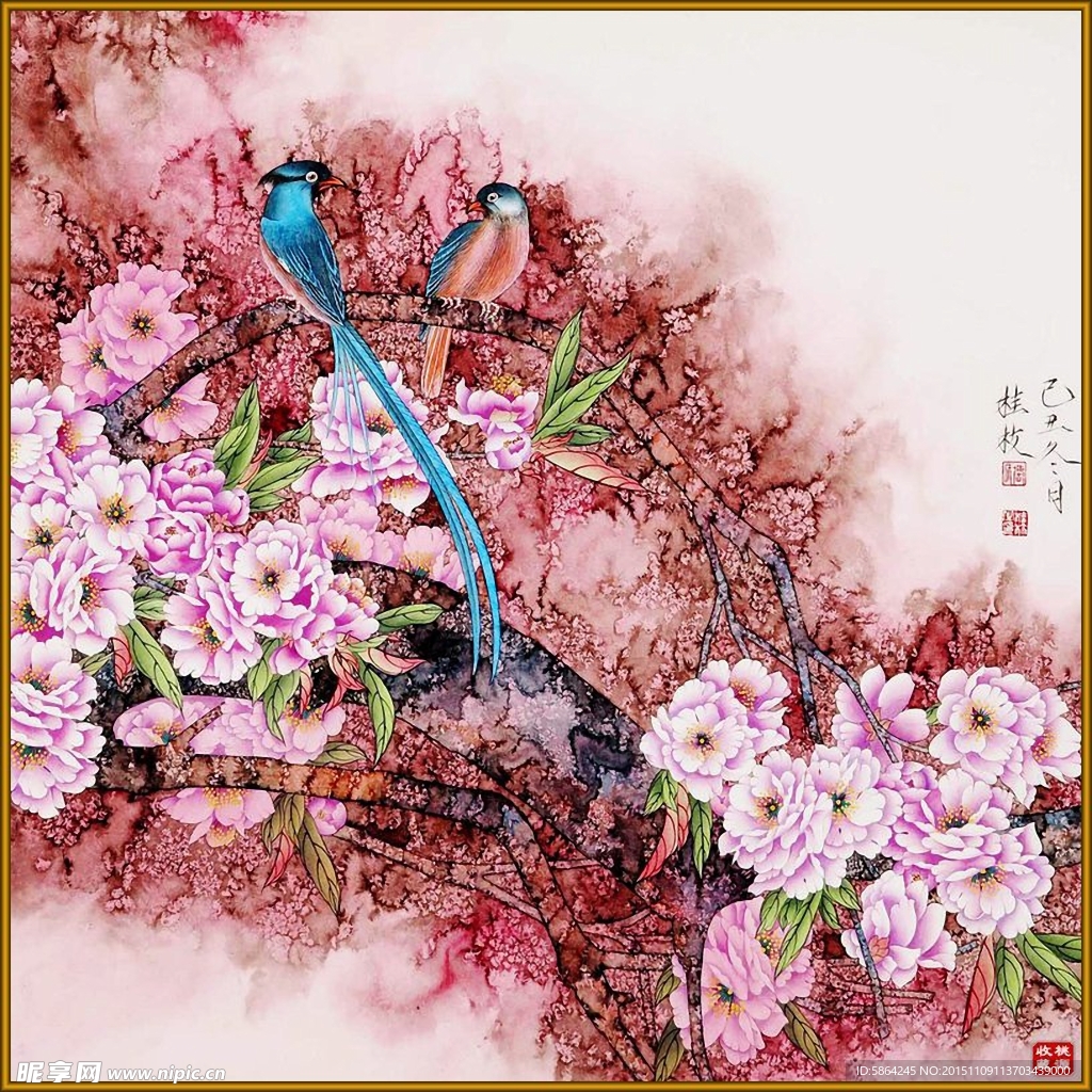 喜上眉梢国画