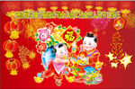 鞭炮年画娃娃金童灯笼