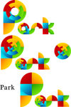 PARK公园字母变形艺术字体