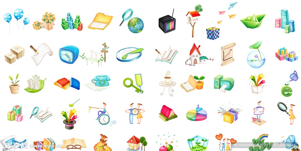 各类矢量可爱小图标