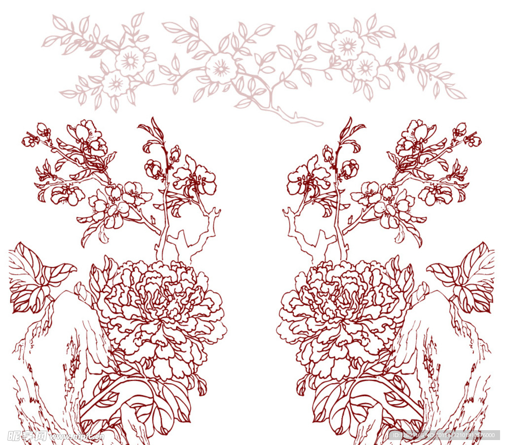 线描花卉素材