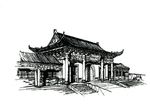 河南理工大学西门线条图